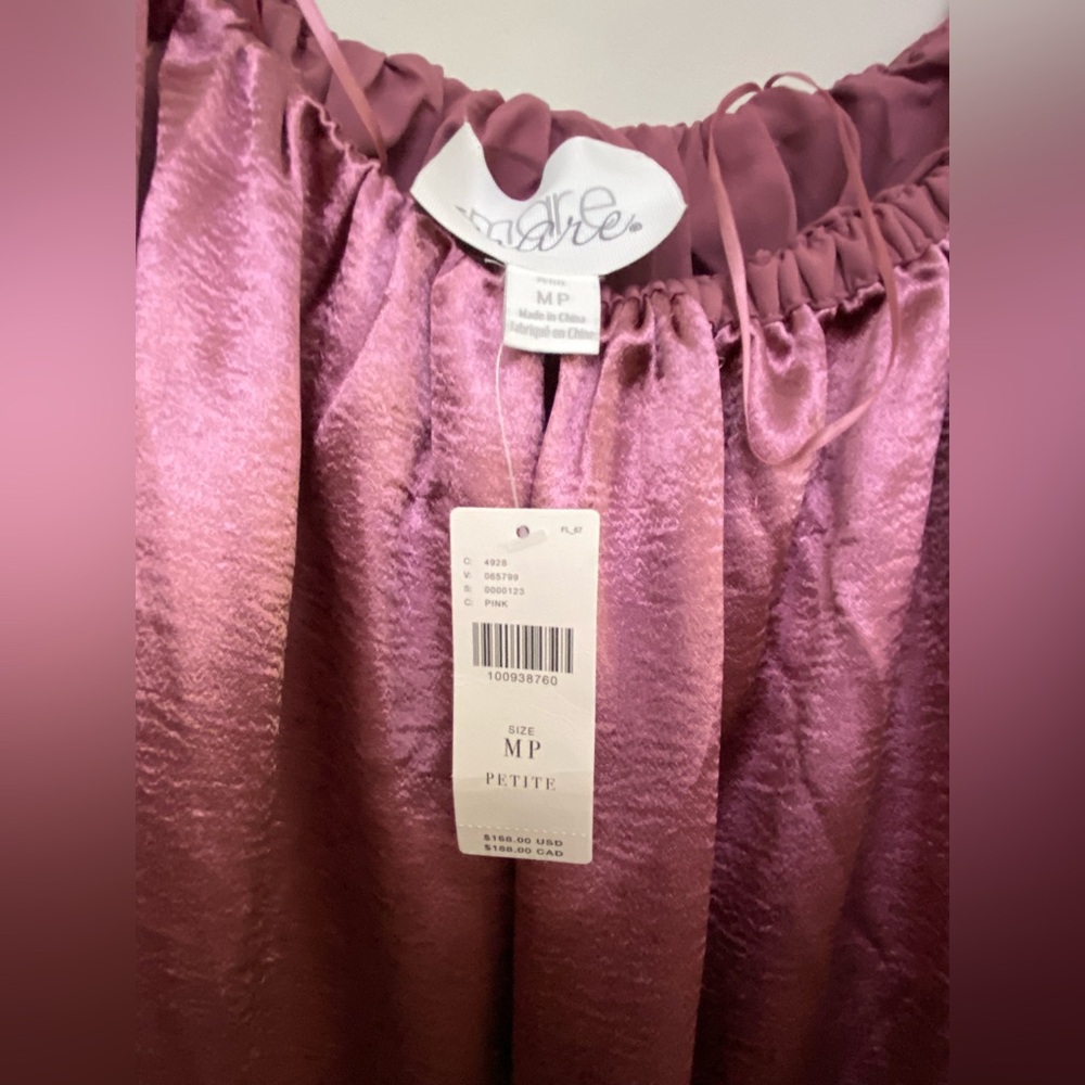 Anthropologie Mare Mare Off-The-Shoulder Puff-Sleeve Shine Mini Dress MP PM new - Picture 5 of 7